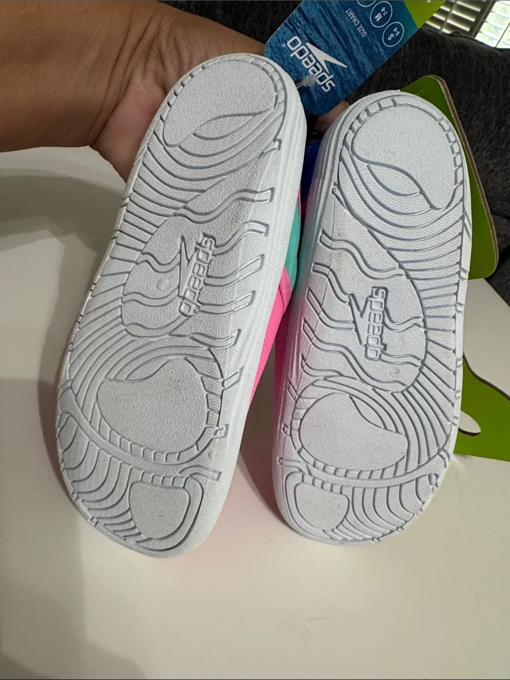 Speedo Kids Pink and Teal Hook-and-Loop Water Shoes